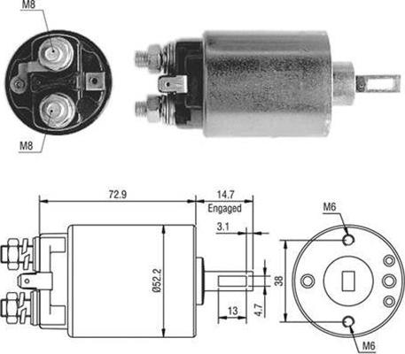 Magneti Marelli 940113050408 - Тяговое реле, соленоид, стартер unicars.by