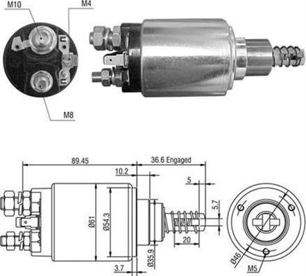 Magneti Marelli 940113050437 - Тяговое реле, соленоид, стартер unicars.by