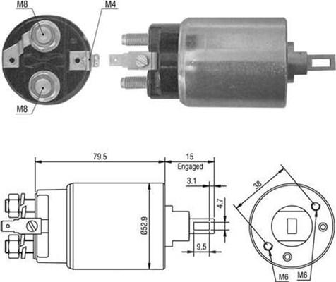 Magneti Marelli 940113050421 - Тяговое реле, соленоид, стартер unicars.by