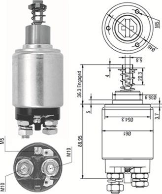 Magneti Marelli 940113050095 - Тяговое реле, соленоид, стартер unicars.by