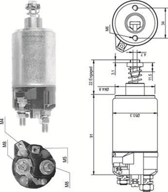 Magneti Marelli 940113050091 - Тяговое реле, соленоид, стартер unicars.by