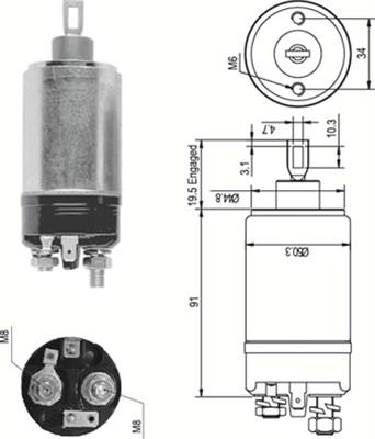 Magneti Marelli 940113050088 - Тяговое реле, соленоид, стартер unicars.by