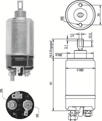 Magneti Marelli 940113050087 - Тяговое реле, соленоид, стартер unicars.by