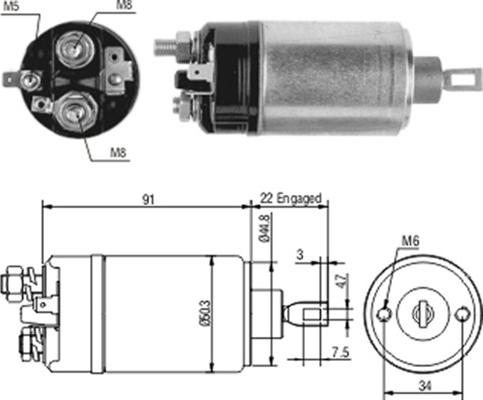 Magneti Marelli 940113050166 - Тяговое реле, соленоид, стартер unicars.by