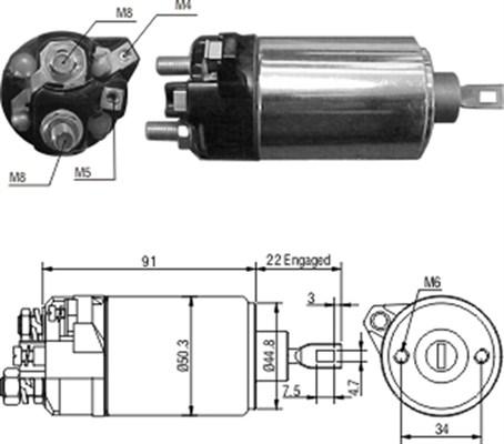 Magneti Marelli 940113050168 - Тяговое реле, соленоид, стартер unicars.by