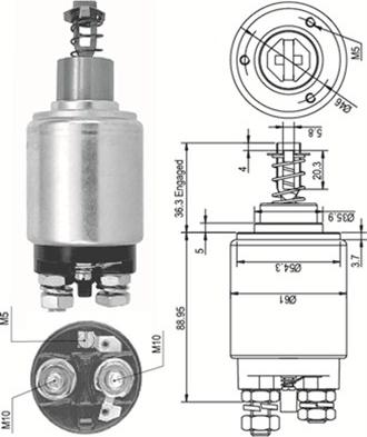 Magneti Marelli 940113050100 - Тяговое реле, соленоид, стартер unicars.by