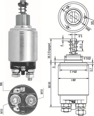 Magneti Marelli 940113050110 - Тяговое реле, соленоид, стартер unicars.by