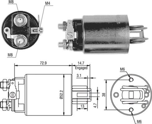 Magneti Marelli 940113050393 - Тяговое реле, соленоид, стартер unicars.by