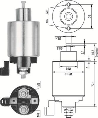 Magneti Marelli 940113050352 - Тяговое реле, соленоид, стартер unicars.by