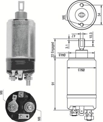 Magneti Marelli 940113050248 - Тяговое реле, соленоид, стартер unicars.by