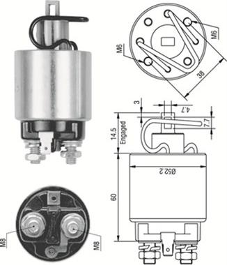 Magneti Marelli 940113050242 - Тяговое реле, соленоид, стартер unicars.by