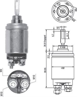 Magneti Marelli 940113050259 - Тяговое реле, соленоид, стартер unicars.by