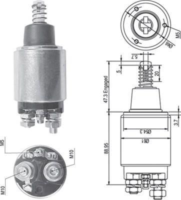 Magneti Marelli 940113050256 - Тяговое реле, соленоид, стартер unicars.by