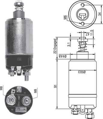 Magneti Marelli 940113050250 - Тяговое реле, соленоид, стартер unicars.by