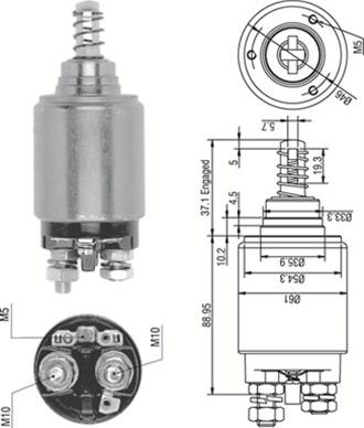 Magneti Marelli 940113050252 - Тяговое реле, соленоид, стартер unicars.by