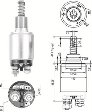 Magneti Marelli 940113050257 - Тяговое реле, соленоид, стартер unicars.by