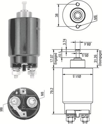 Magneti Marelli 940113050263 - Тяговое реле, соленоид, стартер unicars.by