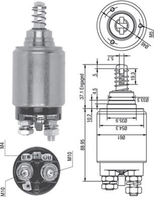 Magneti Marelli 940113050262 - Тяговое реле, соленоид, стартер unicars.by