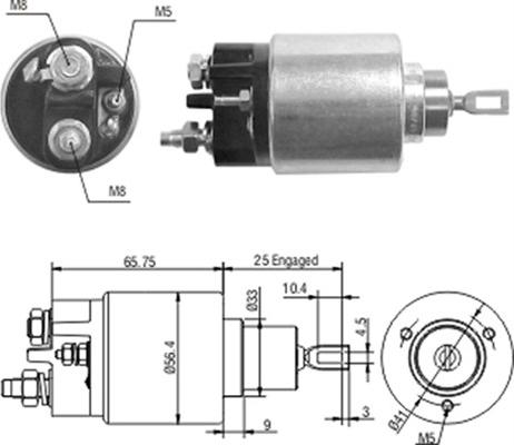 Magneti Marelli 940113050208 - Тяговое реле, соленоид, стартер unicars.by