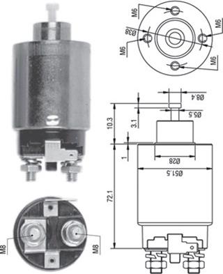 Magneti Marelli 940113050284 - Тяговое реле, соленоид, стартер unicars.by