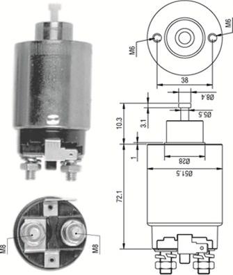 Magneti Marelli 940113050283 - Тяговое реле, соленоид, стартер unicars.by