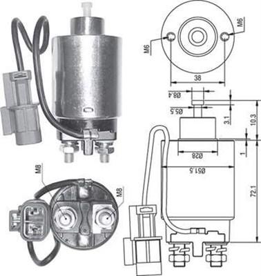 Magneti Marelli 940113050287 - Тяговое реле, соленоид, стартер unicars.by