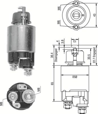 Magneti Marelli 940113050230 - Тяговое реле, соленоид, стартер unicars.by