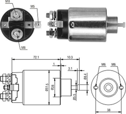 Magneti Marelli 940113050224 - Тяговое реле, соленоид, стартер unicars.by