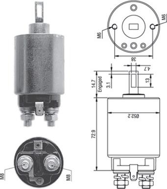 Magneti Marelli 940113050278 - Тяговое реле, соленоид, стартер unicars.by