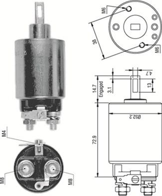 Magneti Marelli 940113050277 - Тяговое реле, соленоид, стартер unicars.by