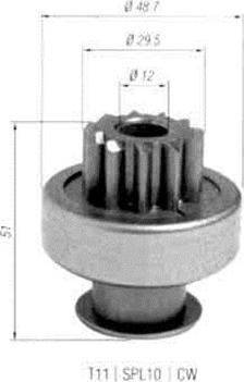 Magneti Marelli 940113020450 - Ведущая шестерня, бендикс, стартер unicars.by