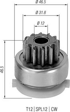 Magneti Marelli 940113020437 - Ведущая шестерня, бендикс, стартер unicars.by