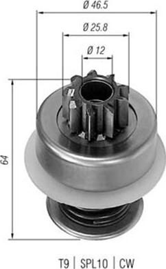 Magneti Marelli 940113020015 - Ведущая шестерня, бендикс, стартер unicars.by