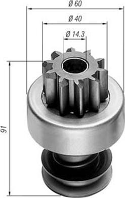 Magneti Marelli 940113020028 - Ведущая шестерня, бендикс, стартер unicars.by