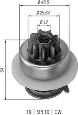 Magneti Marelli 940113020074 - Ведущая шестерня, бендикс, стартер unicars.by