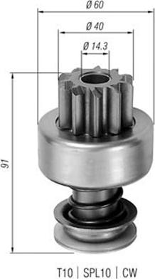 Magneti Marelli 940113020076 - Ведущая шестерня, бендикс, стартер unicars.by