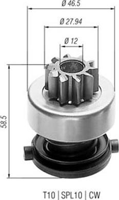 Magneti Marelli 940113020169 - Ведущая шестерня, бендикс, стартер unicars.by