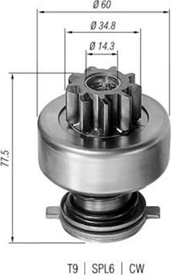 Magneti Marelli 940113020114 - Ведущая шестерня, бендикс, стартер unicars.by