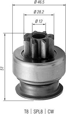 Magneti Marelli 940113020176 - Ведущая шестерня, бендикс, стартер unicars.by