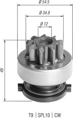 Magneti Marelli 940113020390 - Ведущая шестерня, бендикс, стартер unicars.by