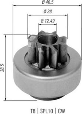 Magneti Marelli 940113020345 - Ведущая шестерня, бендикс, стартер unicars.by