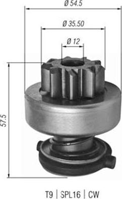 Magneti Marelli 940113020346 - Ведущая шестерня, бендикс, стартер unicars.by