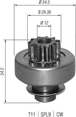 Magneti Marelli 940113020347 - Ведущая шестерня, бендикс, стартер unicars.by