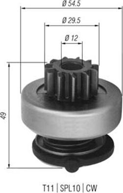 Magneti Marelli 940113020352 - Ведущая шестерня, бендикс, стартер unicars.by