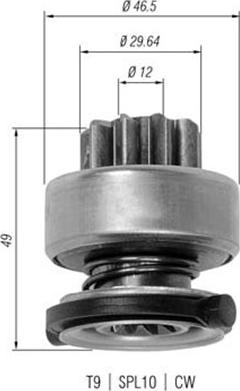 Magneti Marelli 940113020334 - Ведущая шестерня, бендикс, стартер unicars.by