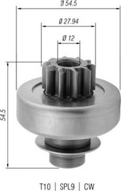 Magneti Marelli 940113020379 - Ведущая шестерня, бендикс, стартер unicars.by