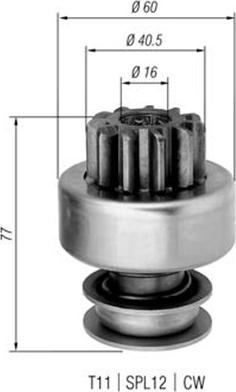 Magneti Marelli 940113020292 - Ведущая шестерня, бендикс, стартер unicars.by