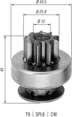 Magneti Marelli 940113020237 - Ведущая шестерня, бендикс, стартер unicars.by