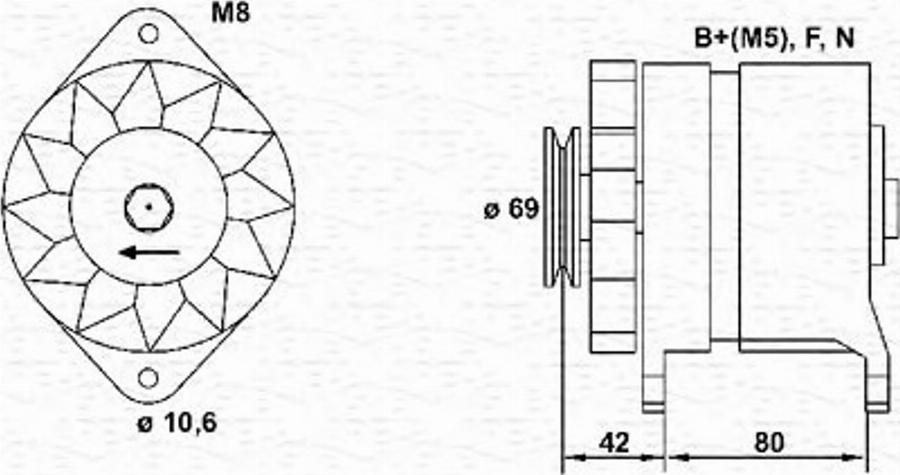 Magneti Marelli 943346046010 - Генератор unicars.by