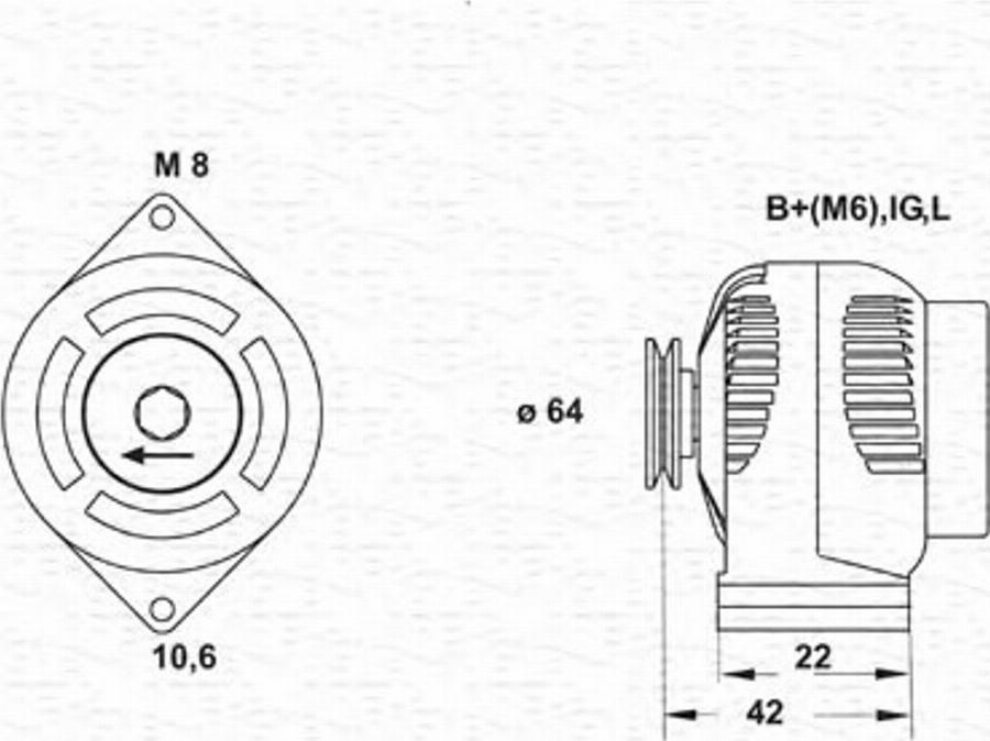 Magneti Marelli 943346068010 - Генератор unicars.by